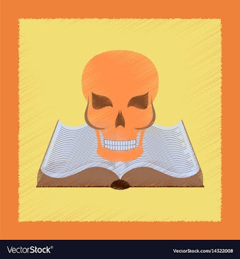 Flat shading style icon book skull vector image