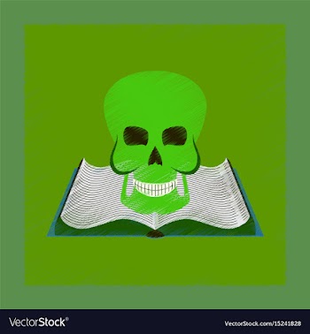 Flat shading style icon book skull vector image