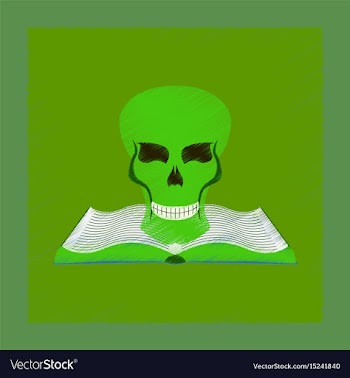 Flat shading style icon book skull vector image