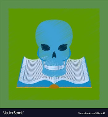 Flat shading style icon book skull vector image