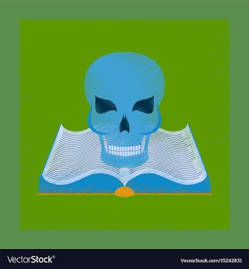Flat shading style icon book skull vector image