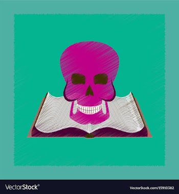 Flat shading style icon book skull vector image