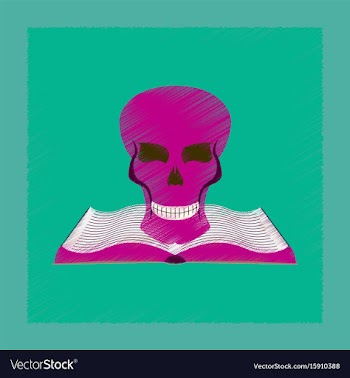 Flat shading style icon book skull vector image