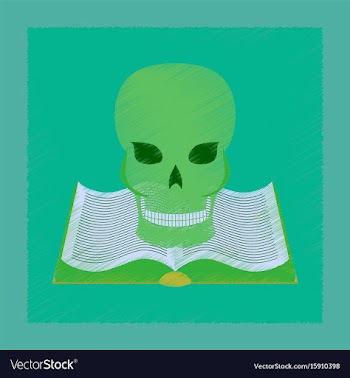 Flat shading style icon book skull vector image