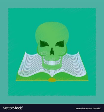 Flat shading style icon book skull vector image