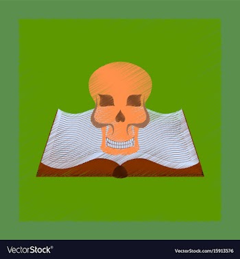 Flat shading style icon book skull vector image