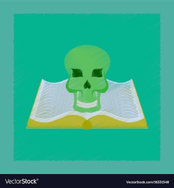 Flat shading style icon book skull vector image