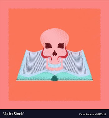 Flat shading style icon book skull vector image