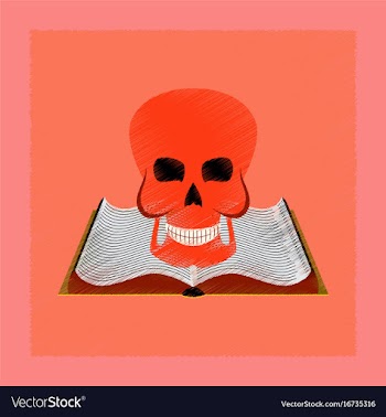 Flat shading style icon book skull vector image