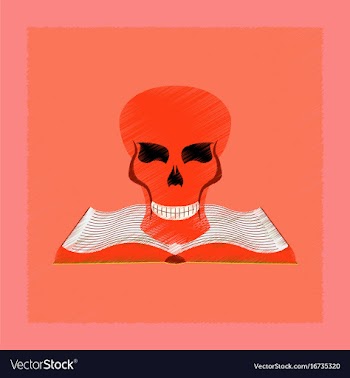 Flat shading style icon book skull vector image