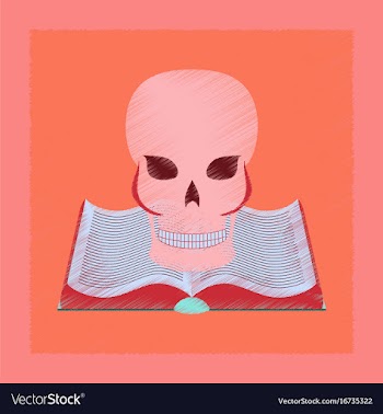 Flat shading style icon book skull vector image