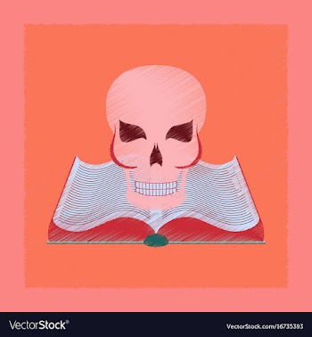 Flat shading style icon book skull vector image