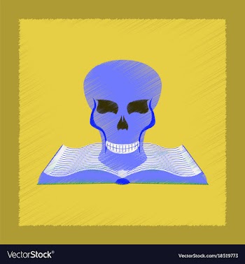 Flat shading style icon book skull vector image