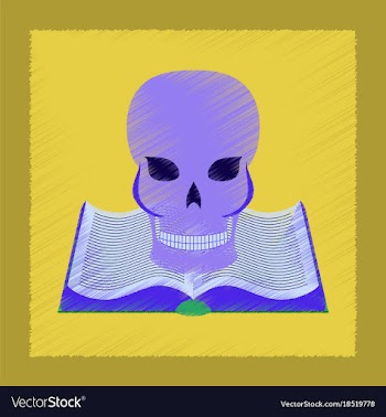 Flat shading style icon book skull vector image