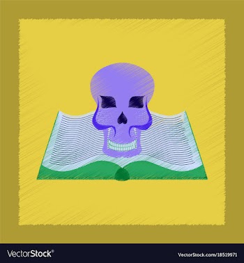 Flat shading style icon book skull vector image