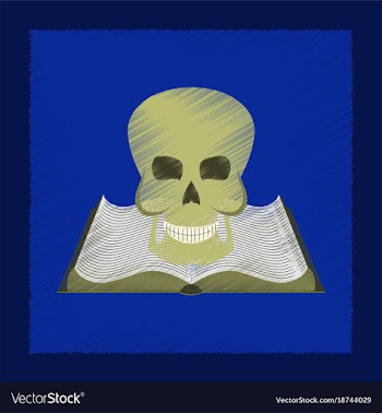 Flat shading style icon book skull vector image