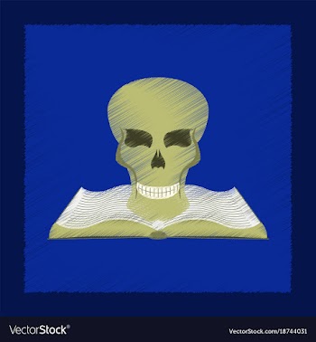 Flat shading style icon book skull vector image