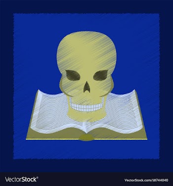 Flat shading style icon book skull vector image