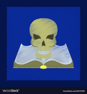 Flat shading style icon book skull vector image