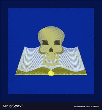 Flat shading style icon book skull vector image