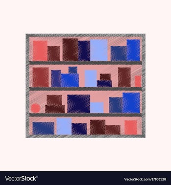 Flat shading style icon bookshelf vector image