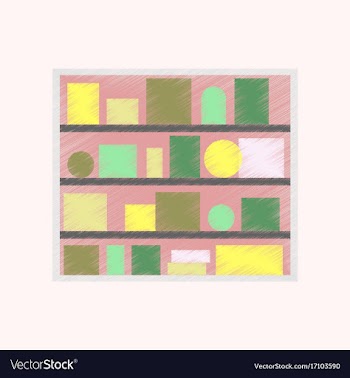 Flat shading style icon bookshelf vector image