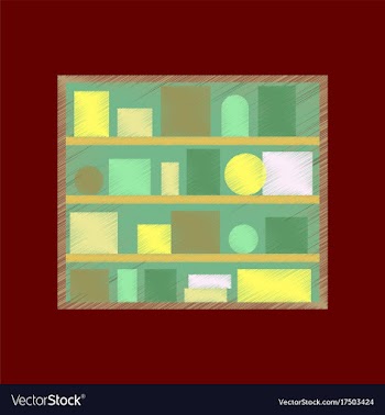 Flat shading style icon bookshelf vector image