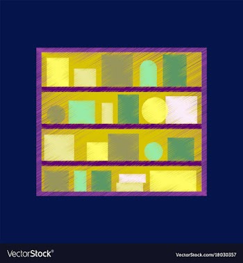 Flat shading style icon bookshelf vector image