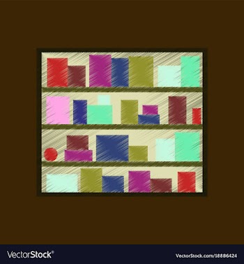 Flat shading style icon bookshelf vector image
