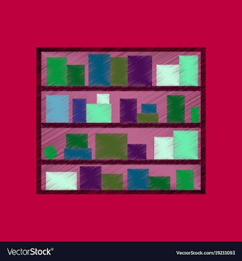 Flat shading style icon bookshelf vector image