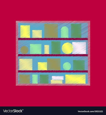 Flat shading style icon bookshelf vector image