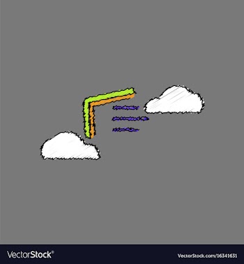 Flat shading style icon boomerang in the sky vector image