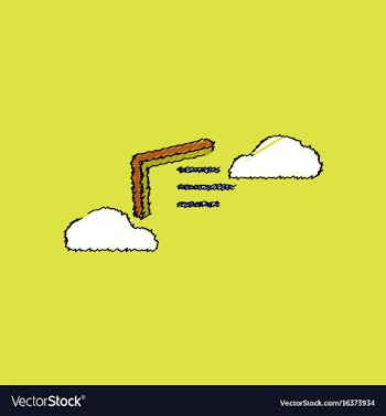 Flat shading style icon boomerang in the sky vector image