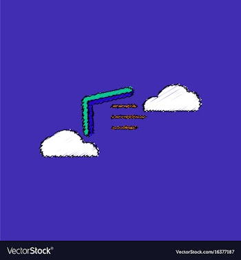 Flat shading style icon boomerang in the sky vector image