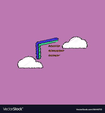 Flat shading style icon boomerang in the sky vector image