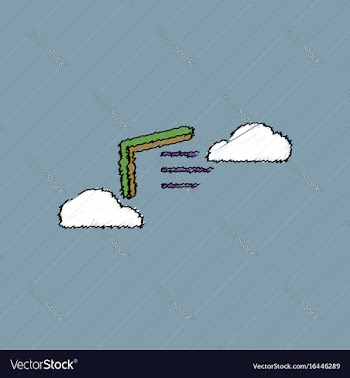 Flat shading style icon boomerang in the sky vector image