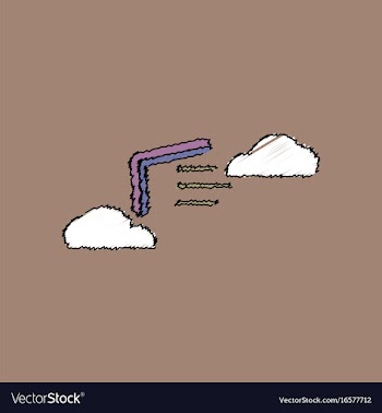 Flat shading style icon boomerang in the sky vector image