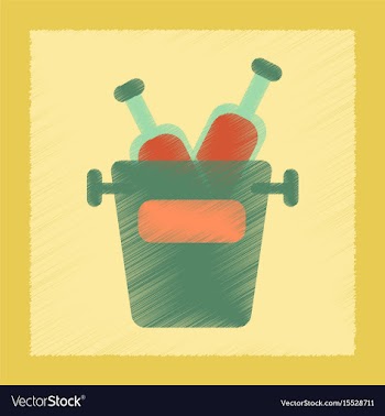 Flat shading style icon bottle bucket vector image