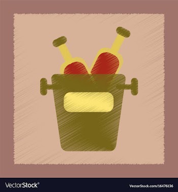 Flat shading style icon bottle bucket vector image