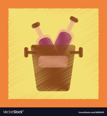 Flat shading style icon bottle bucket vector image