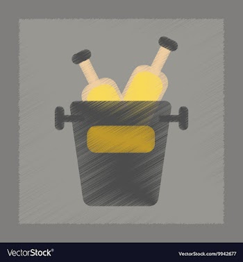 Flat shading style icon bottle bucket vector image
