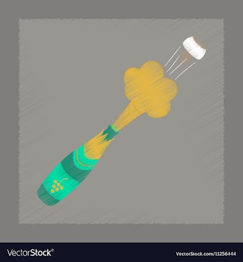 Flat shading style icon bottle champagne vector image