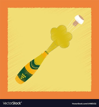 Flat shading style icon bottle champagne vector image
