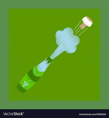 Flat shading style icon bottle champagne vector image