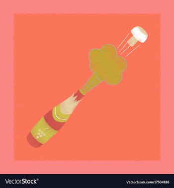 Flat shading style icon bottle champagne vector image