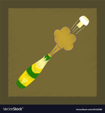 Flat shading style icon bottle champagne vector image