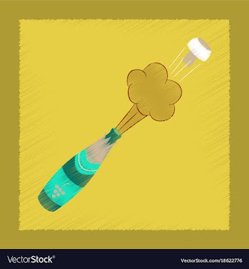 Flat shading style icon bottle champagne vector image