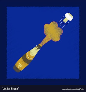 Flat shading style icon bottle champagne vector image