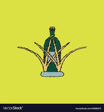 Flat shading style icon bottle in grass vector image