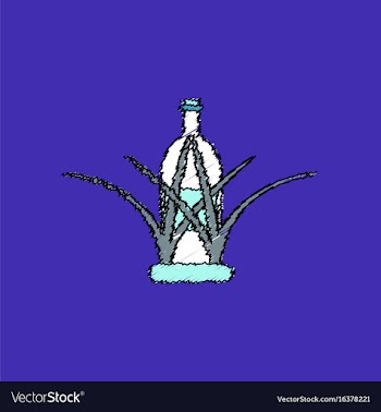 Flat shading style icon bottle in grass vector image